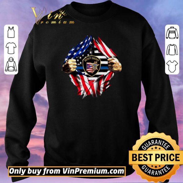Awesome Deputy Sheriff Ohio Badge American Flag shirt sweater