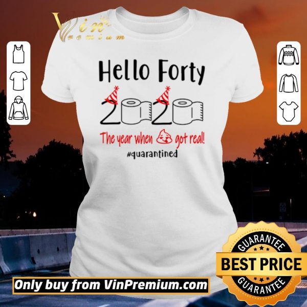 Official Hello forty 2020 the year when shit got real #quarantined shirt sweater