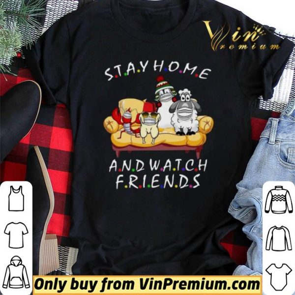 Stay Home And Watch Friends Cartoon COVID-19 shirt sweater