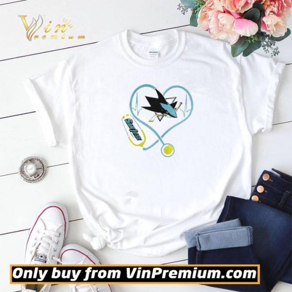 Love San Jose Sharks Heart stethoscope shirt sweater