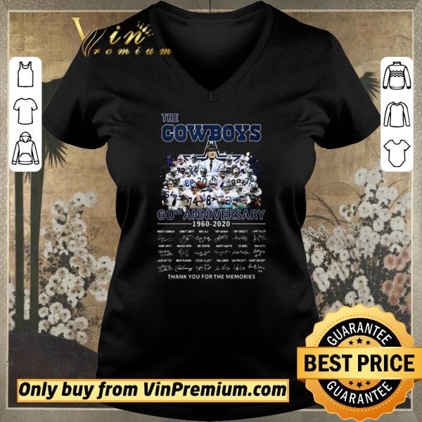 Funny The Dallas Cowboys 60th anniversary 1960 – 2020 thank for memories signatures shirt sweater