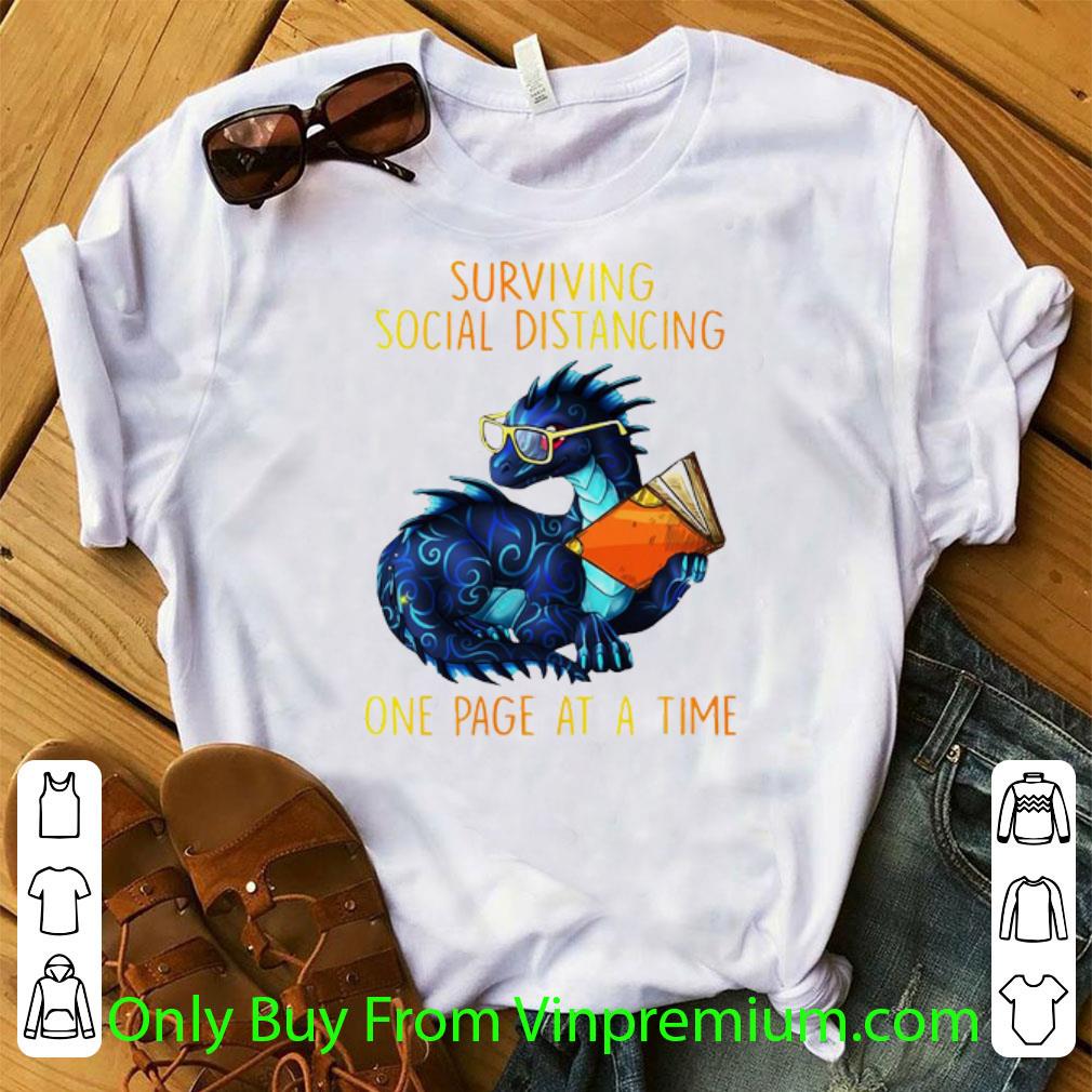 Great Dragon Surviving Social Distancing One Page At A Time Covid-19 shirt