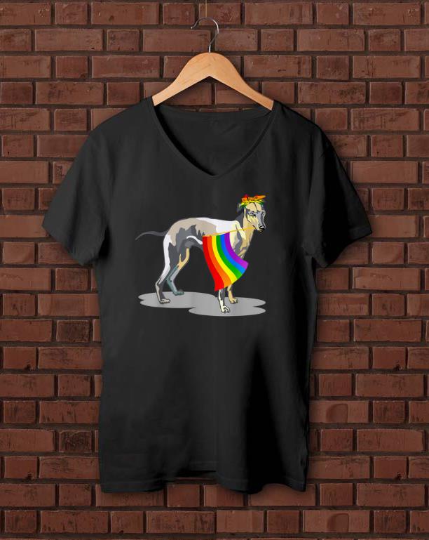 Awesome Pride LGBT Flag Gay Be Lesbian Whippet Lover Gifts Shirt