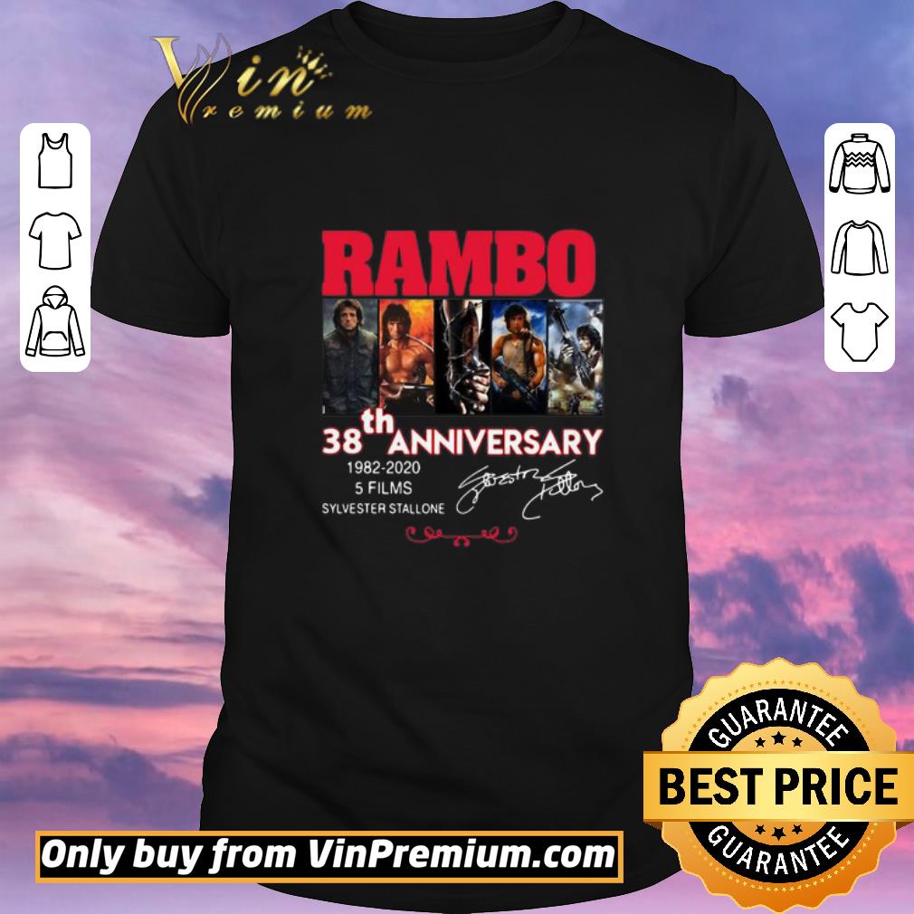 Original Rambo 38th Anniversary 1982 2020 5 Films Sylvester Stallone Signature shirt sweater
