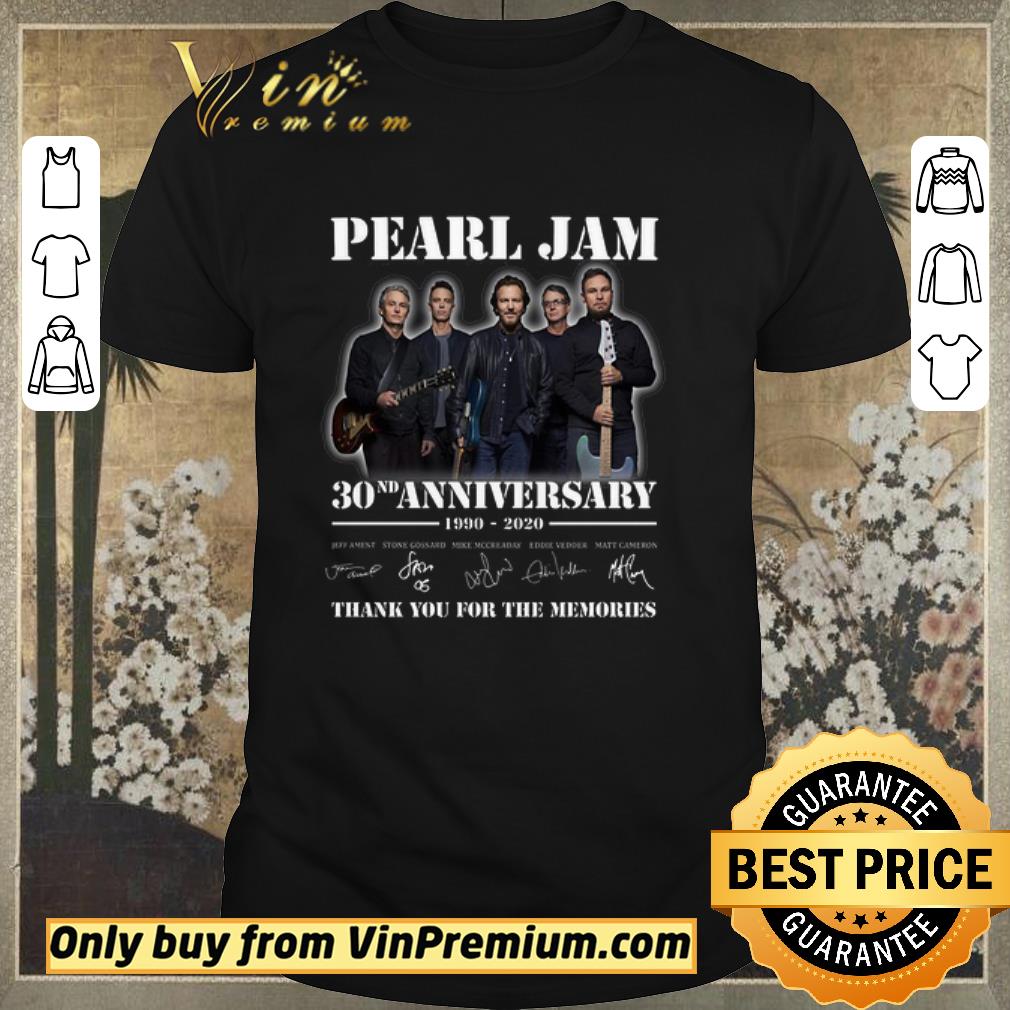 Original Official Pearl Jam 30nd Anniversary 1990 2020 Signature Thank You For The Memories shirt sweater