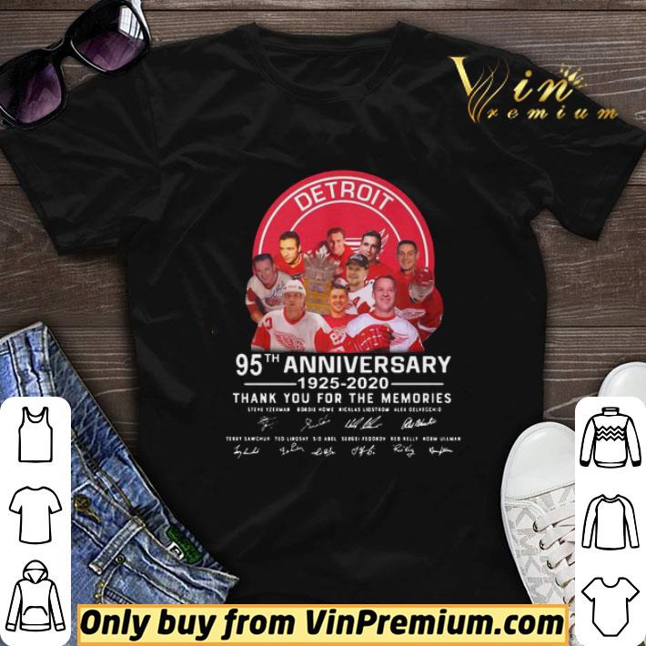 Detroit red wings 95th anniversary 1925 2020 thank you for the memories signatures shirt sweater