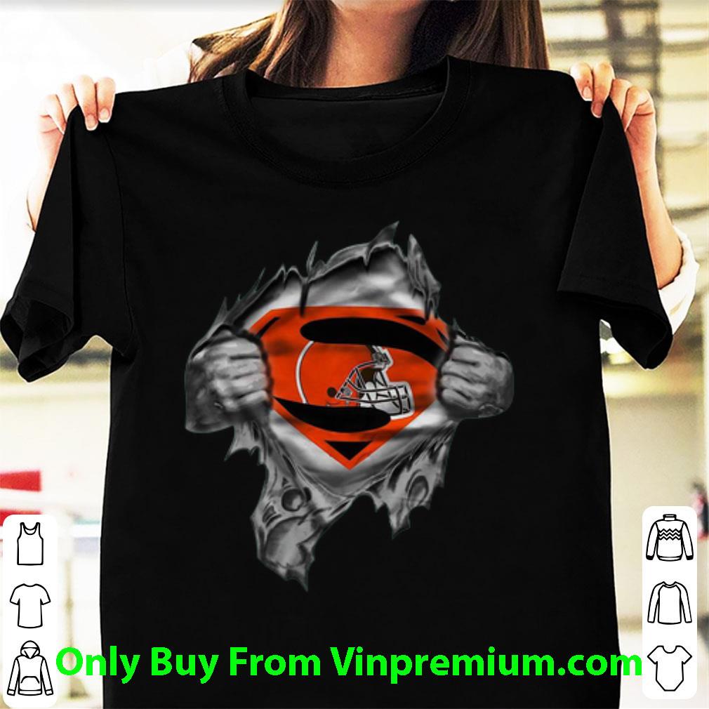 Awesome Cleveland Browns Superman Blood Inside Me shirt