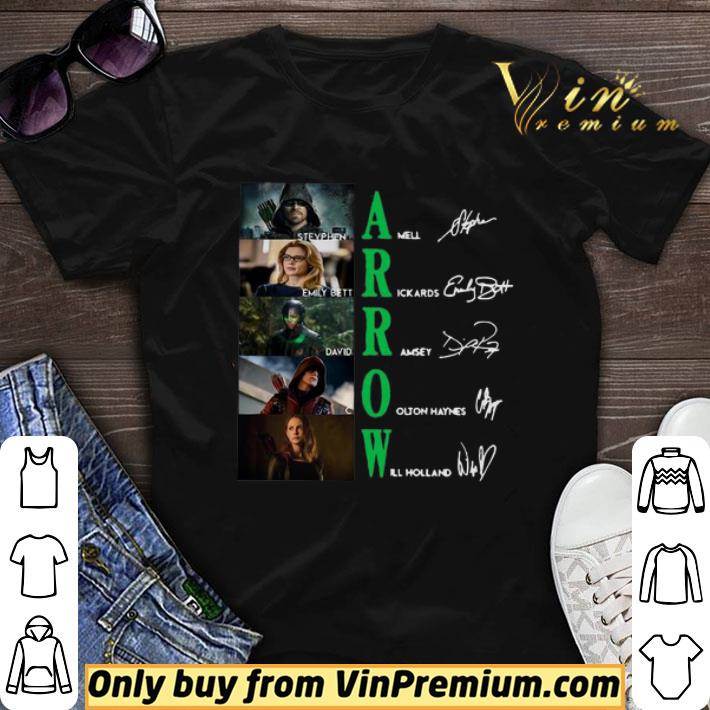 Arrow Stephen Amell Emily Bett Rickards David Ramsey Signatures shirt sweater