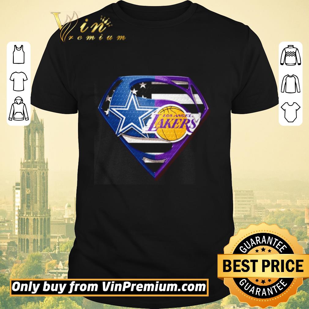 Awesome Superman Dallas cowboys and Los Angeles Lakers shirt sweater