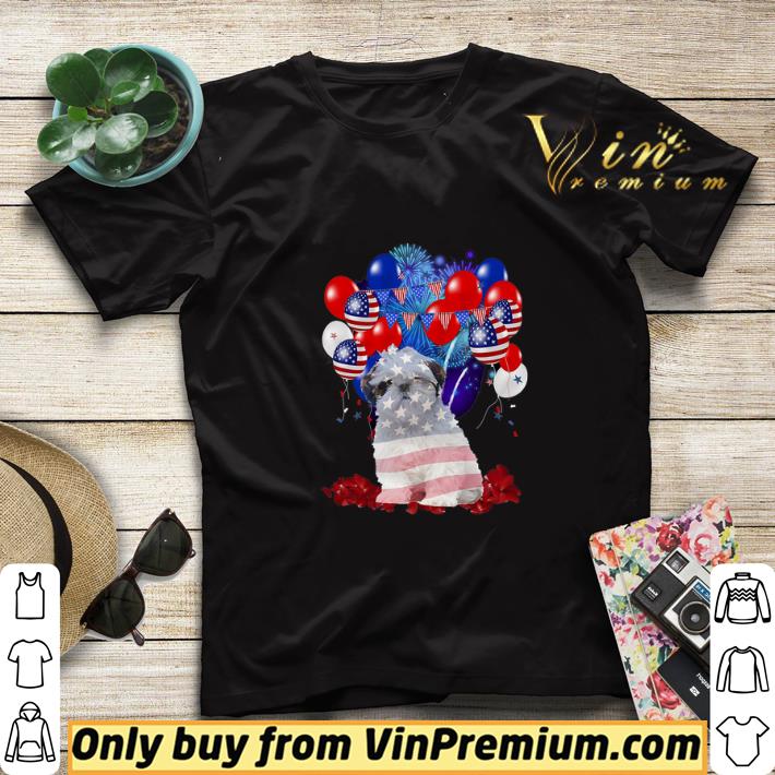 9afa269a shih tzu happy 4th july american balloons flag dog shirt sweater 4 - Shih Tzu Happy 4th July American Balloons Flag Dog shirt sweater