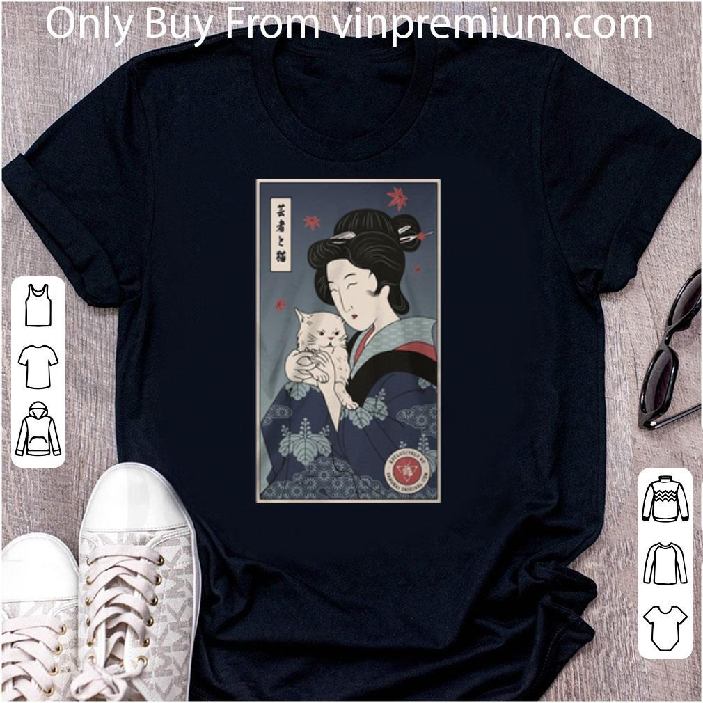 Premium Geisha Hug Cat Japanese shirt
