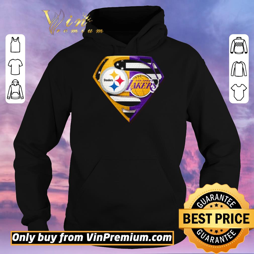 9e6201fb nice awesome pittsburgh steelers and los angeles lakers superman shirt sweater 4 - Nice Awesome Pittsburgh Steelers and Los Angeles Lakers Superman shirt sweater