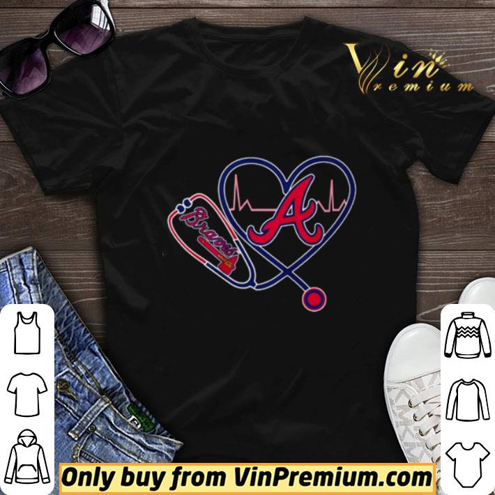 Atlanta Braves nurse heartbeat shirt sweater