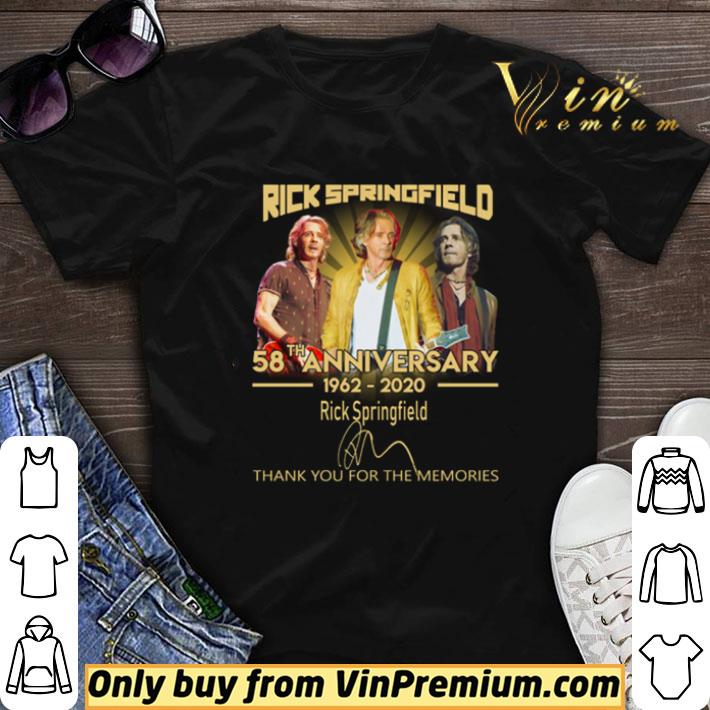 Rick Springfield 58th Anniversary 1962-2020 thank you for the memories signature shirt sweater