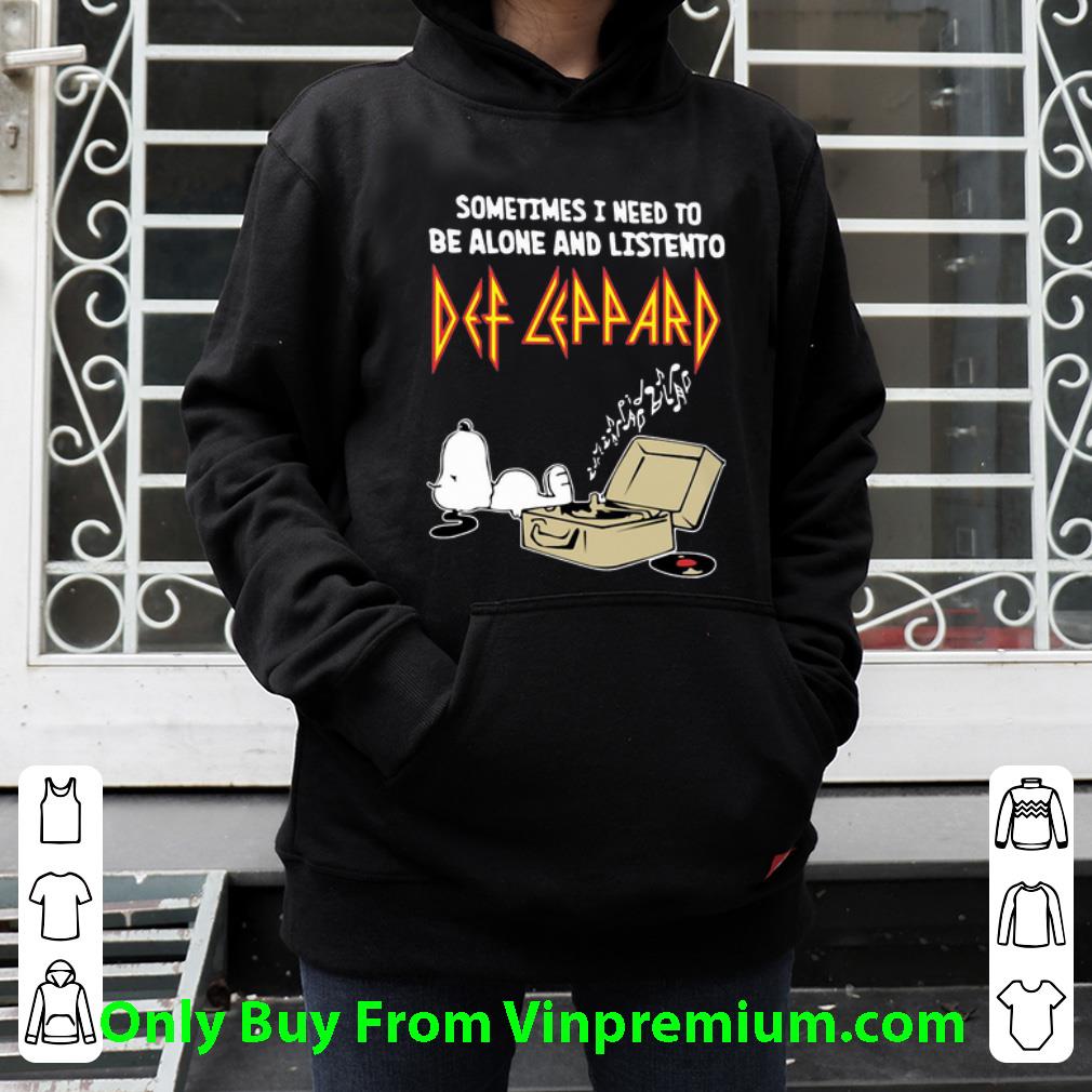 bcae0239 premium snoopy sometimes i need to be alone and listen to def leppard shirt 4 - Premium Snoopy Sometimes I Need To Be Alone And Listen To Def Leppard shirt