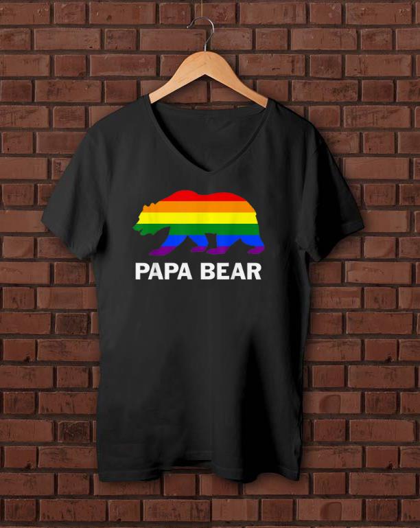 Awesome LGBT Gay Pride Rainbow Flag Papa Bear Pride Shirt