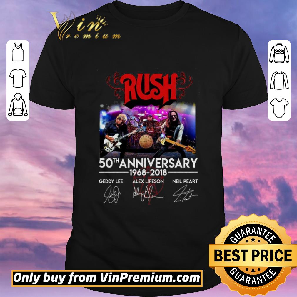 Official 50th Anniversary Rush Band 1968-2018 signatures shirt sweater