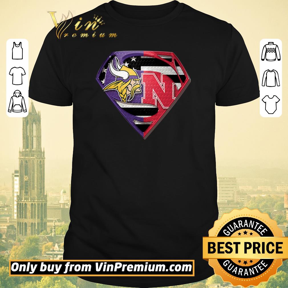 Nice Vikings Minnesota and Nebraska Cornhuskers Superman shirt sweater