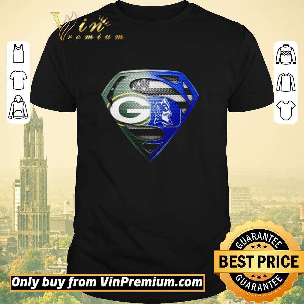 Awesome Superman Green Bay Packers and Duke Blue Devils shirt sweater