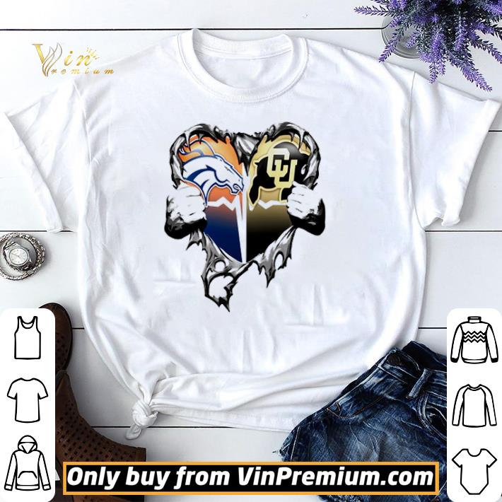 Denver Broncos vs Colorado Boulder heart ripped shirt sweater