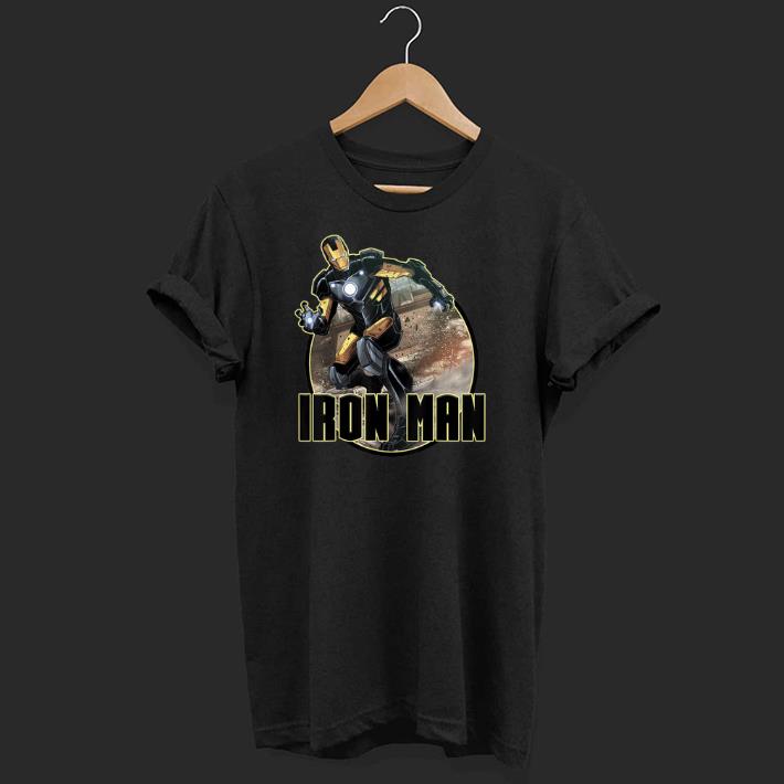 Nice Marvel Iron Man Rubble Explosion Circle Portrait Shirt