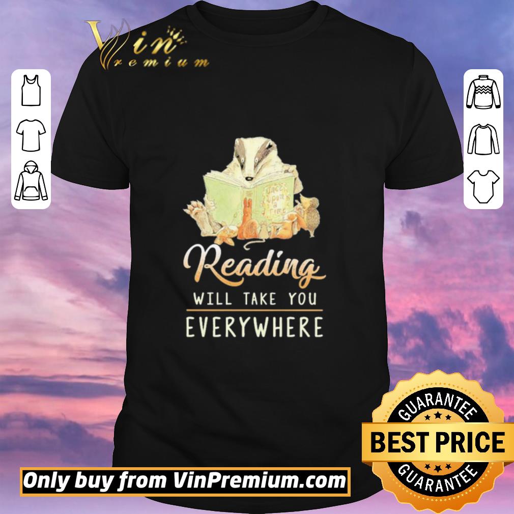 Funny Animal reading will take you everywhere shirt sweater