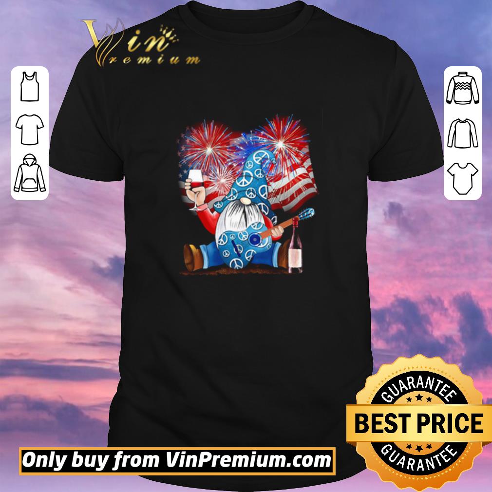 Awesome Gnome Playing Guitar American Flag shirt sweater