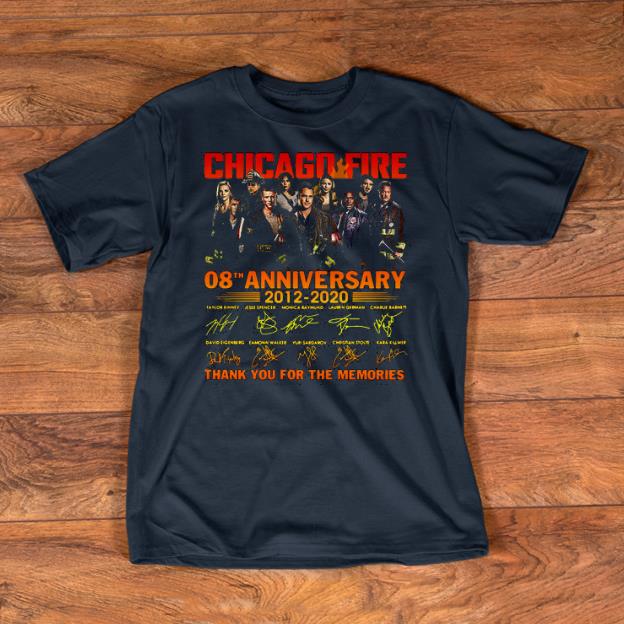 Awesome Chicago Fire 08th Anniversary 2012 2020 Thank You For The Memories Signatures Shirt