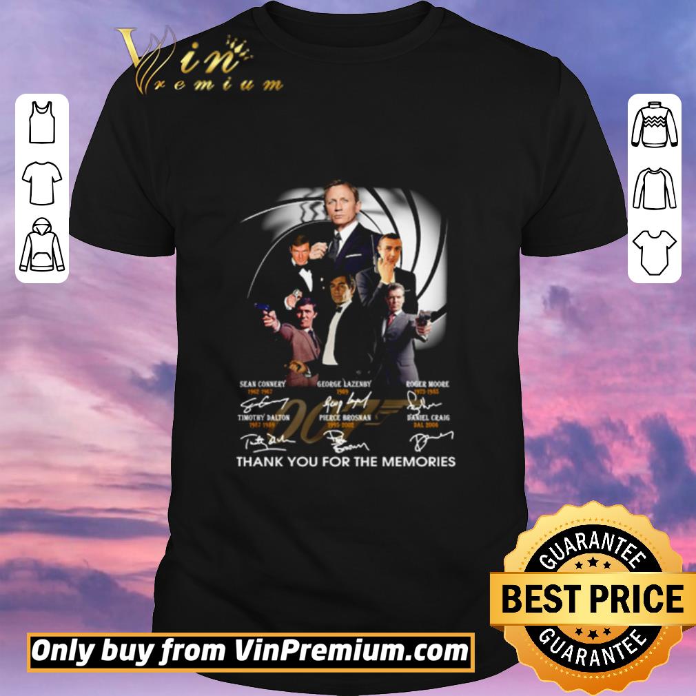 Hot James Bond 007 Sean Connery George Lazenby Roger Moore Thank You For The Memories Signatures shirt sweater
