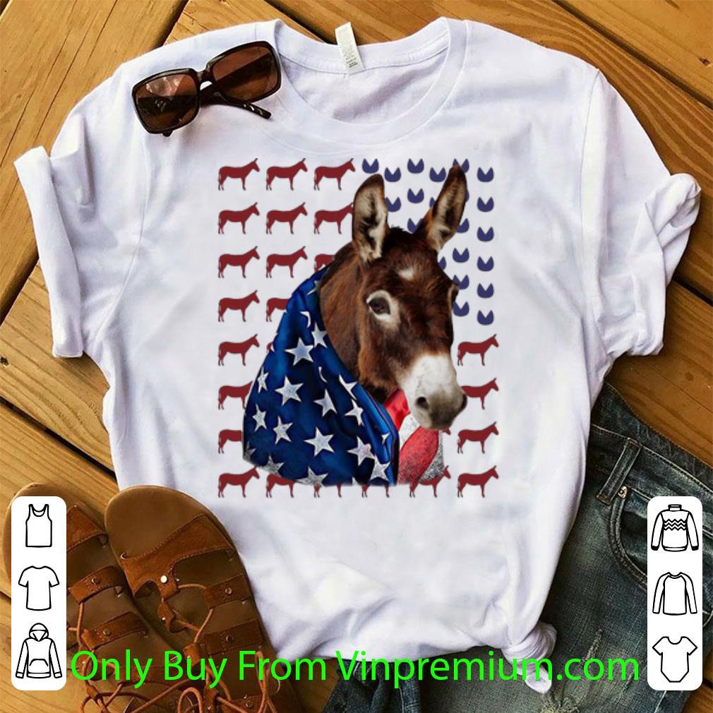 Pretty Donkeys American Flag 4th Of July Independence Day shirt