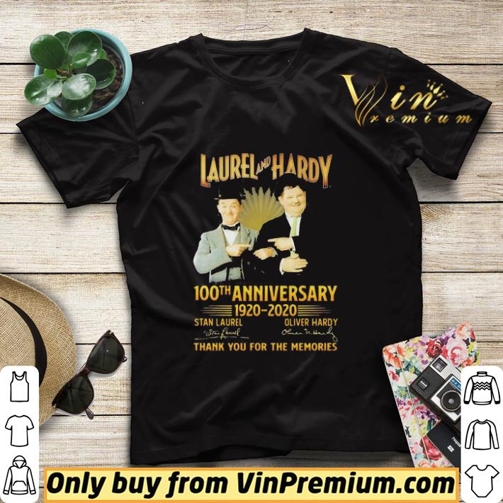 1a63de7b laurel and hardy 100th anniversary 1920 2020 thank you for the memories signatures shirt sweater 4 - Laurel and hardy 100th anniversary 1920 2020 thank you for the memories signatures shirt sweater
