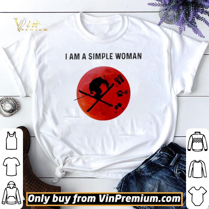 I am a simple woman skiing paw wine shirt sweater
