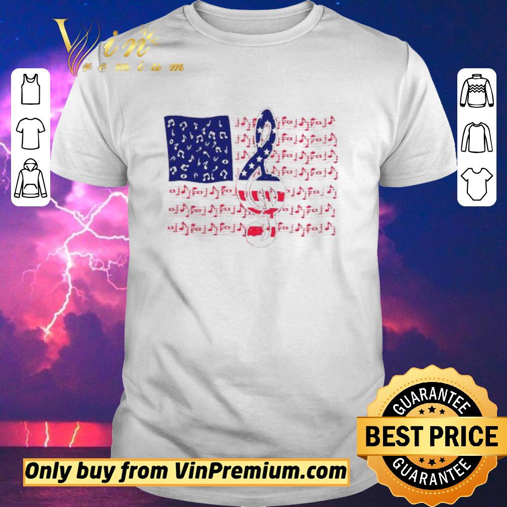 Top 4th Of July Independence Music Note American Flag shirt sweater
