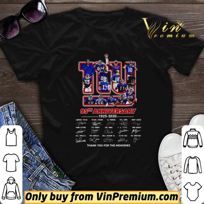 New York Giants 95th anniversary 1925-2020 signature thank you for the memories shirt sweater