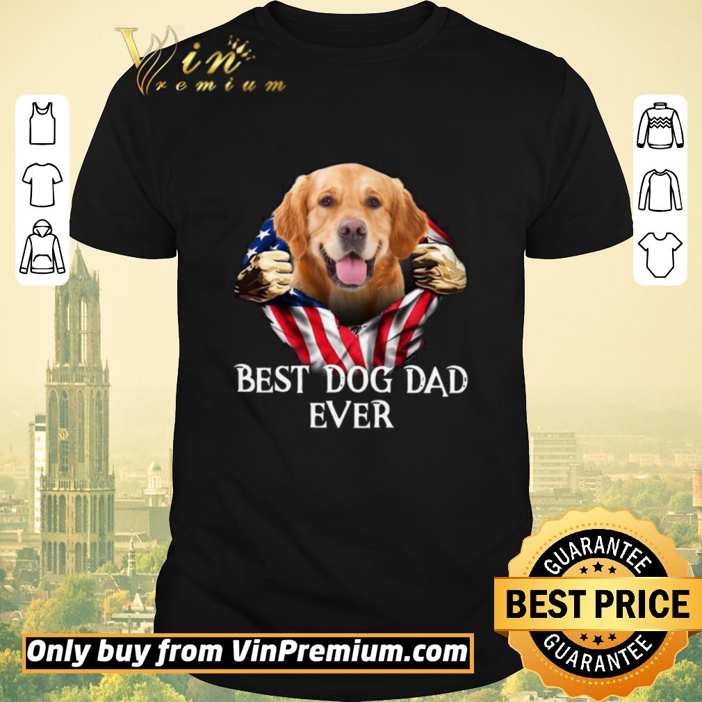 Funny Blood Inside Me Golden Retriever Dog American Flag Best Dog Dad Ever shirt sweater