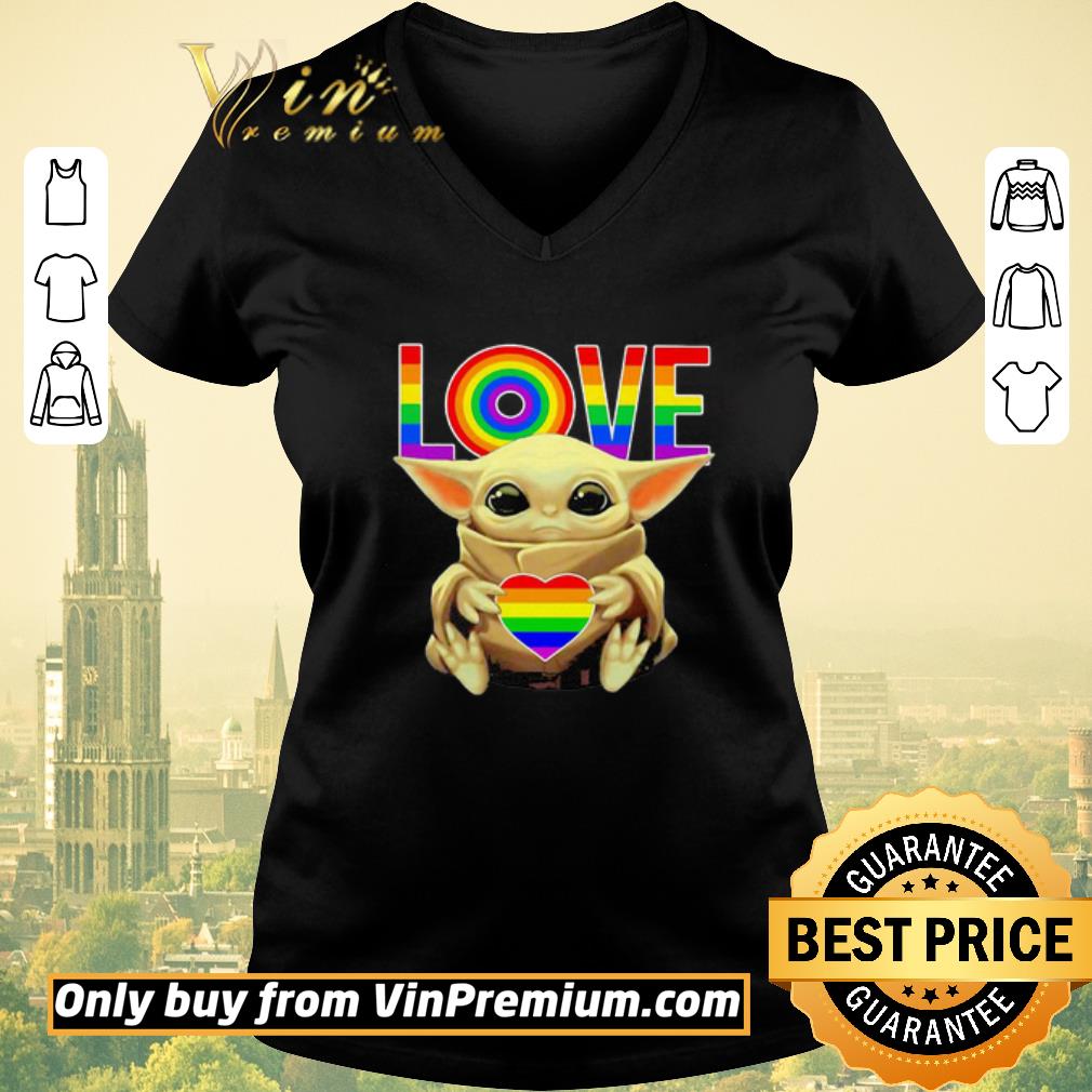 Top Lgbt star wars baby yoda hug love heart shirt sweater Top Lgbt star wars baby yoda hug love heart shirt sweater