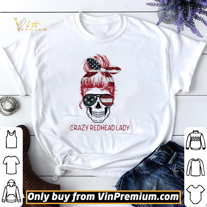 Crazy Redhead Lady Skull shirt sweater