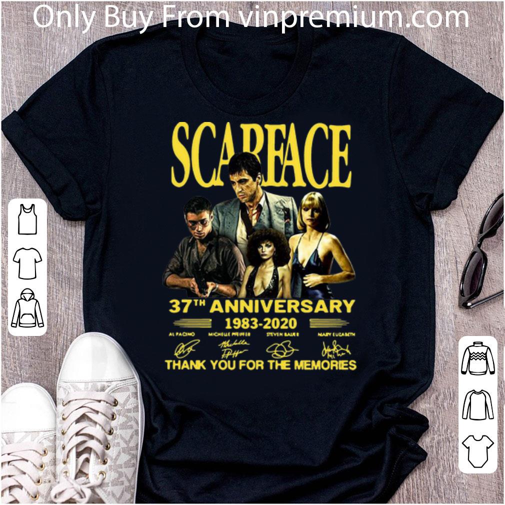 Awesome Scarface 37th Anniversary Thank You For The Memories Signatures shirt