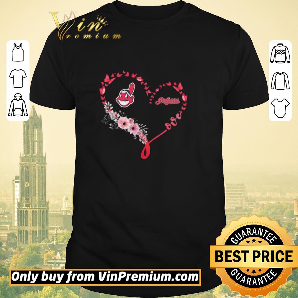 Official Butterfly Love Cleveland Indians Flowers Heart shirt sweater