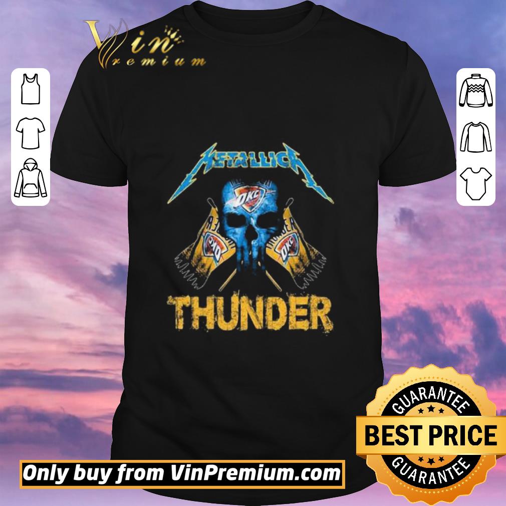 Original Skull metallica oklahoma city thunder flag shirt sweater
