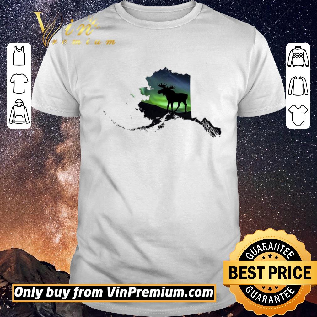 Hot Moose Alaska Map Aurora Cool shirt sweater
