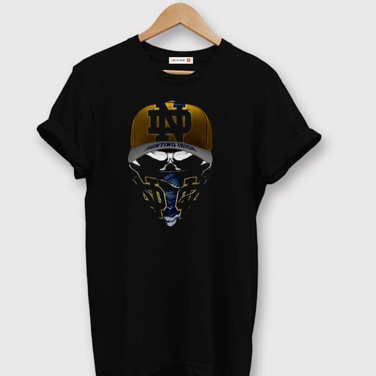 Awesome Skull Face Mask Notre Dame Fighting Irish Shirt