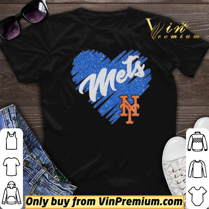 Love new york mets baseball team heart diamond shirt sweater