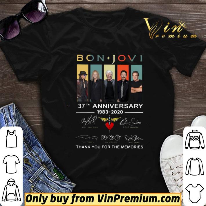 Bon jovi 37th anniversary 1983 2020 thank you for the memories signatures vintage shirt sweater