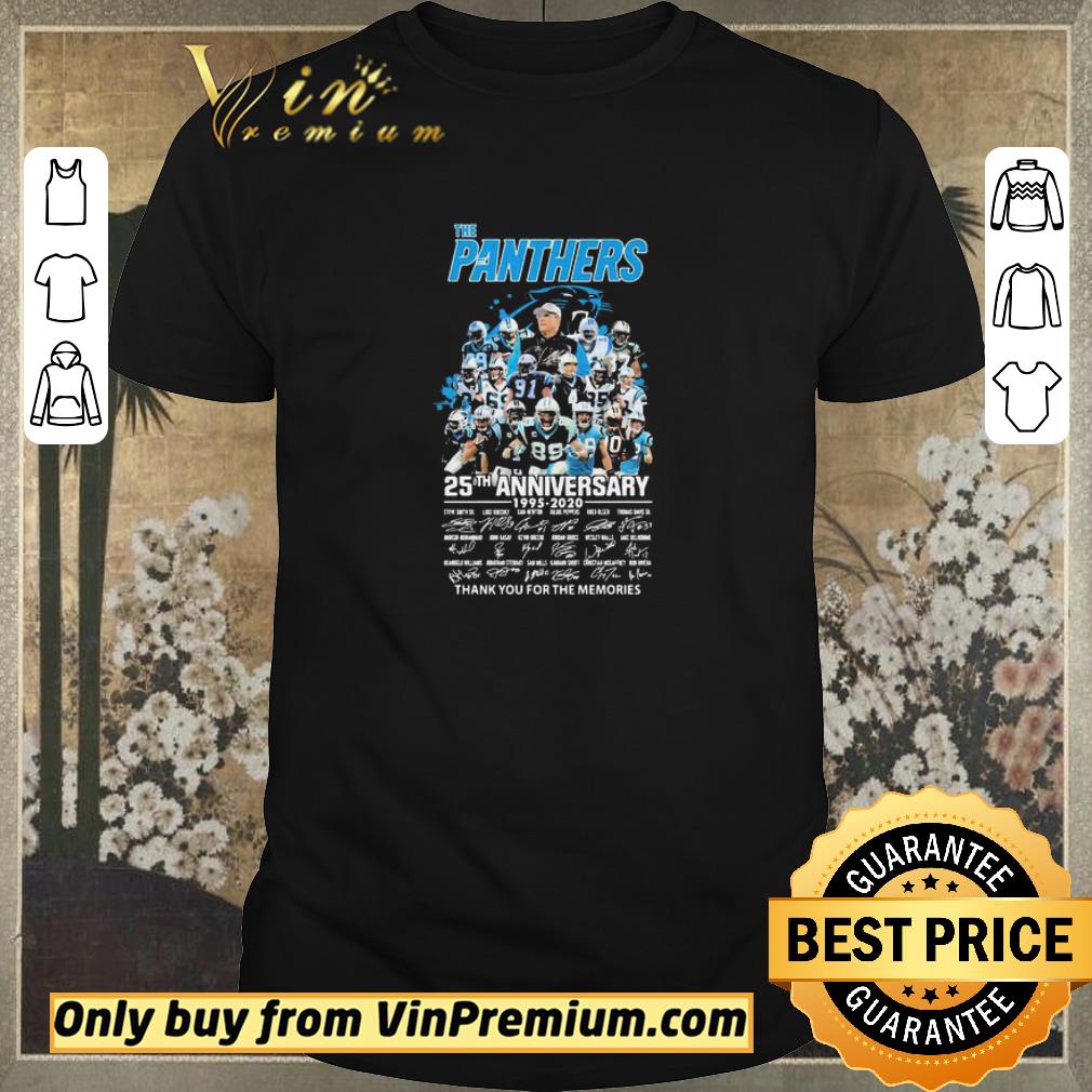 Funny The carolina panthers football 25th anniversary 1995 2020 thank you for the memories signatures shirt sweater