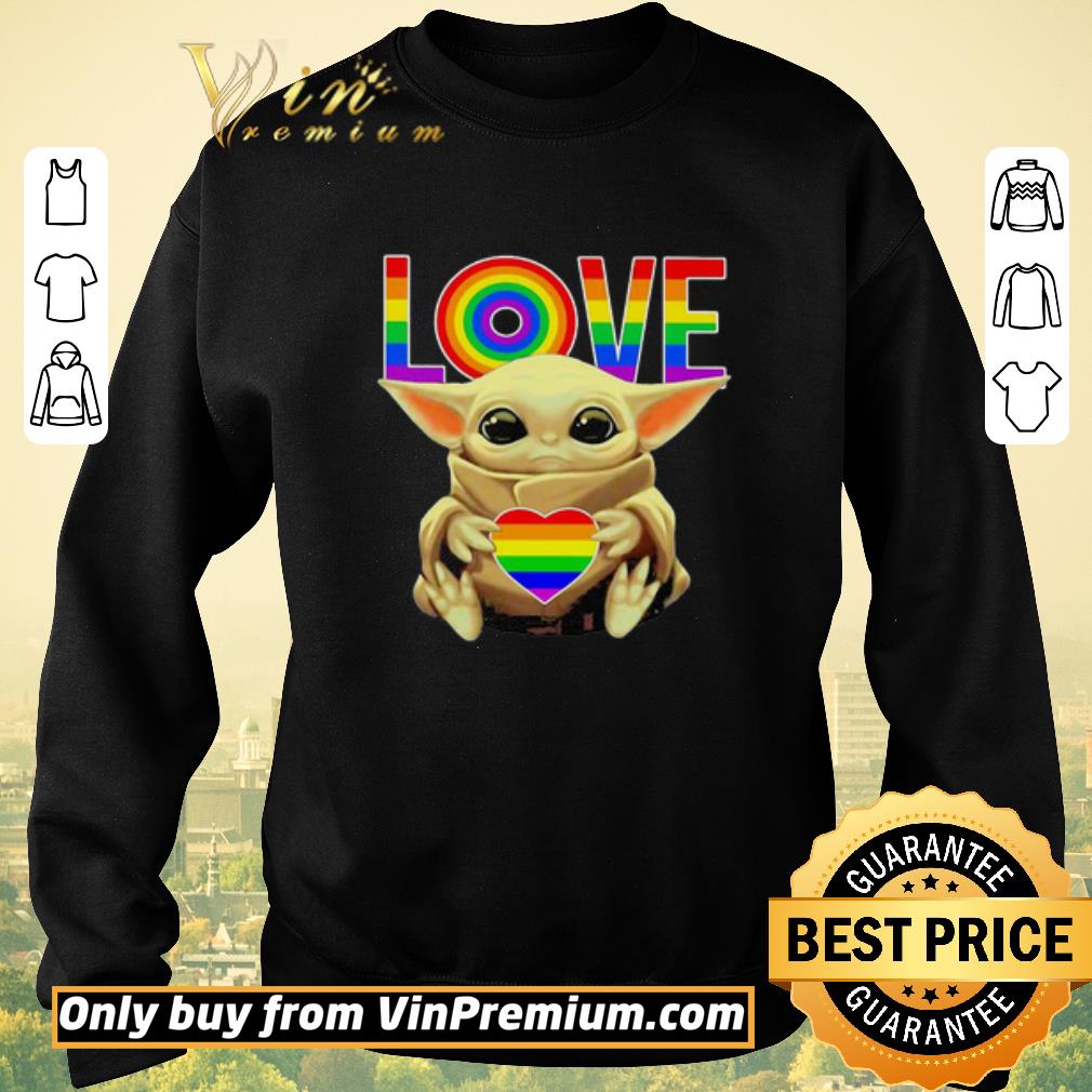 Top Lgbt star wars baby yoda hug love heart shirt sweater Top Lgbt star wars baby yoda hug love heart shirt sweater