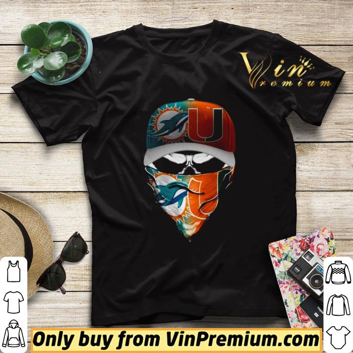 a2735a91 skull miami dolphins and miami hurricanes shirt sweater 4 - Skull Miami Dolphins and Miami Hurricanes shirt sweater