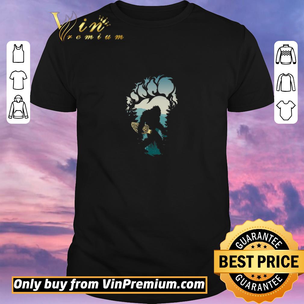 Funny Bigfoot With Morek Mushroom Footprint shirt sweater