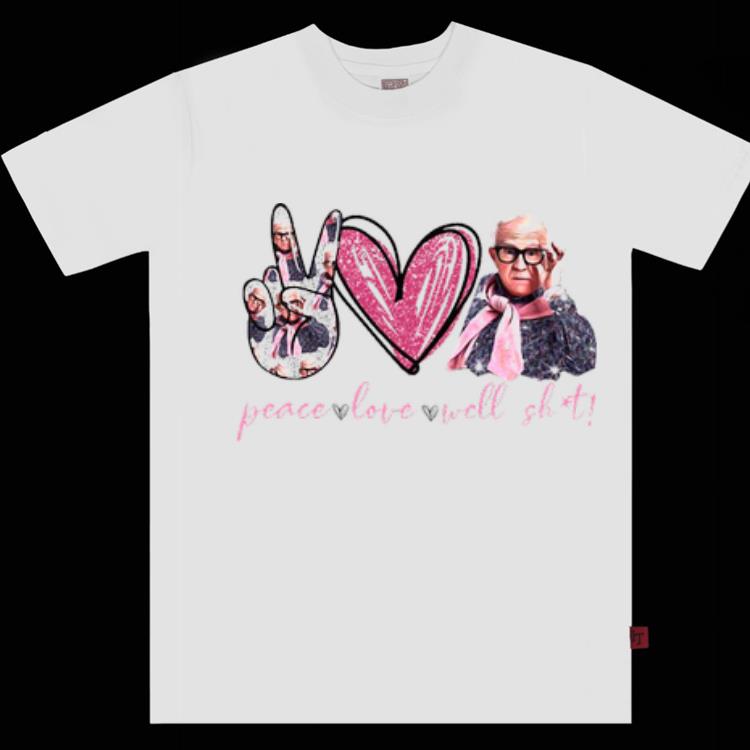 Awesome Leslie Jordan Peace Love Well Shit Shirt
