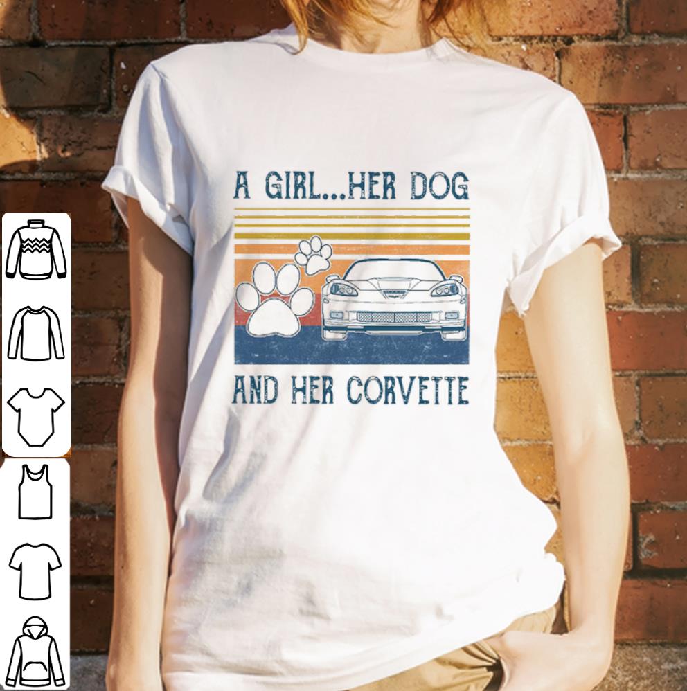 Original A Girl Her Dog And Her Corvette Vintage Shirt